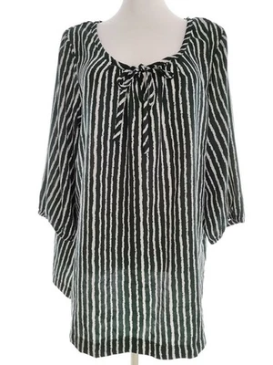 Zizzi  Size M Emerald Tunic Blouse Sleeve 3/4 Stripes - Image 1 of 4