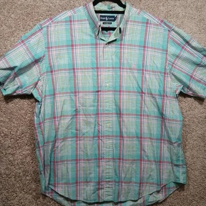 Ralph Lauren Classic Fit SS Button Up Shirt. Xxl. Plaid Pastels, Pink Pony. - Picture 1 of 4