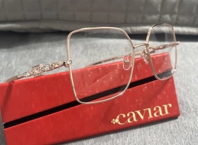 Caviar Gold Sparkling Women’s Eyeglass Frame M4916 Size 54 With Crystals - Image 1 of 4