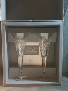 Waterford Crystal Happiness Toast Flöte Paar The Millennium Collection in Box - Bild 1 von 12