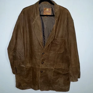 Chaqueta The Territory Ahead Para Hombres X-Grande Marrón Cho Gamuza Cuero Blazer 3 Botones - Imagen 1 de 8