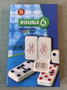 Azulejo Dominoes Doble 6 Colores Punto Blanco Tamaño Profesional Bienvenido a Las Vegas - Imagen 1 de 10