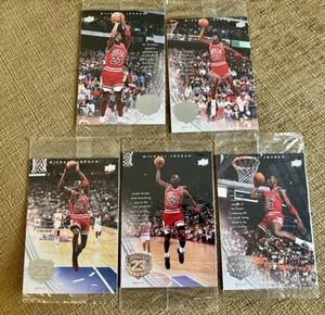 2009-10 Upper Deck UD Legacy MICHAEL JORDAN 3.5" X 5" JUMBO SEALED X 5 Card Lot - Picture 1 of 2
