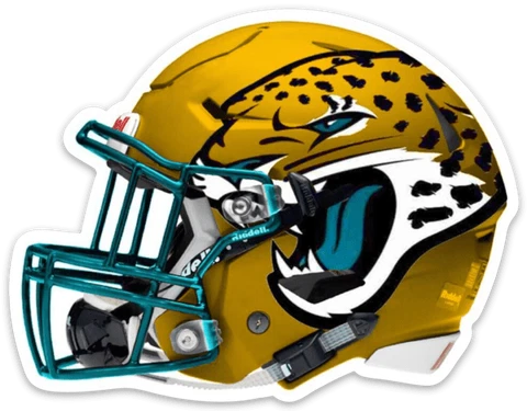 Jacksonville Jaguars Football Gold Helmet w/ Jaguar Type Logo Die-Cut MAGNET Cover