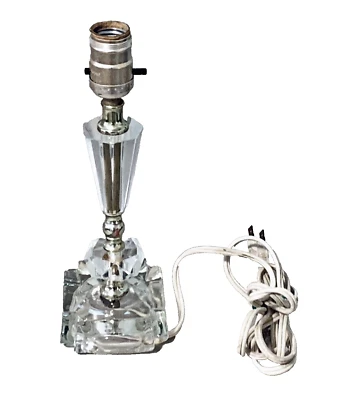 Lámpara de tocador estilo Art Deco, vintage de vidrio y metal, 11,25" de alto Foto 1 de 4