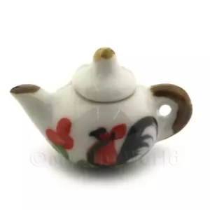 Dolls House Handmade Cockerel Motif Ceramic Teapot - Picture 1 of 1