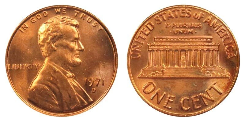 1971 D LINCOLN CENT  - BU - Image 1 of 1