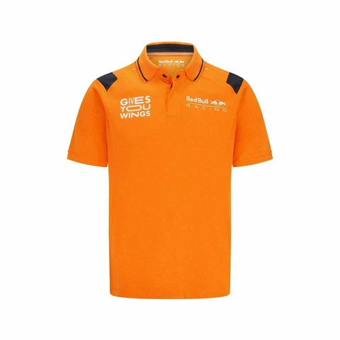 Red Bull Racing F1 Men's Max Verstappen Polo Shirt - Orange Cover