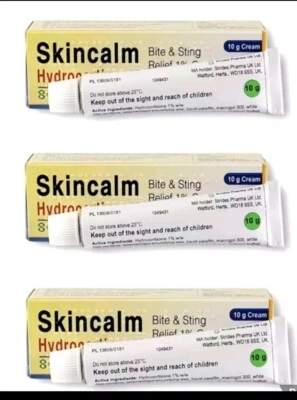 3x Hydrocortison Cream - 10g tube Itching Bites sting - Skincalm Expires 07/2029 - Image 1 of 2