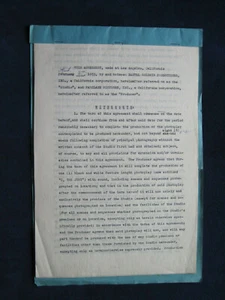 ORIGINAL FILM CONTRACT for MICKEY SPILLANE'S I THE JURY SIGNED by VICTOR SAVILLE - Picture 1 of 5