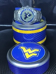 West Virginia Mountaineers NCAA Stainless-Steel Keleido Watch by Fossil NEW RARE - Picture 1 of 8