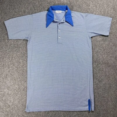 VINTAGE 60s Marshall Field & Company Pajama Shirt Size XL C Striped Polo Cotton - Image 1 of 4