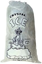 Crystal Clear 10 LB Plastic Ice Bag With Cotton Drawstring. 100 Bags