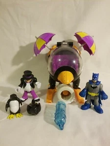 EUC ~ Imaginext DC Super Hero Friends Pinguin Copter & Figuren + Batman Bonus ~ 2014 - Bild 1 von 8
