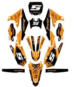 Graphics for 2019-2022 Yamaha YZ 250F YZ250F Decals Orange Night City Custom - Picture 1 of 1