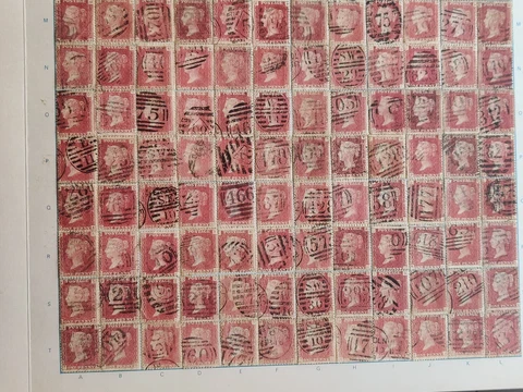 Sg 43 Penny Red Full Reconstruction Plate 78 Gb Qv Victorian Postage Stamps Cover