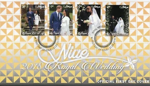 Niue 2018 FDC Prince Harry & Meghan Royal Wedding 4v Set Cover Royalty Stamps - Picture 1 of 1