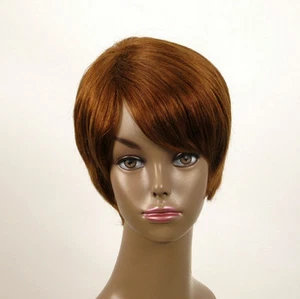perruque AFRO femme 100% cheveux naturel châtain clair cuivré ref WHIT 01/30 - Picture 1 of 9