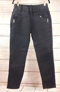 Women's Elastic Warm Legging High Waist Slim Fit Stretch Skinny Pants Black - Picture 1 of 12