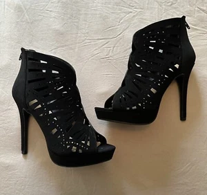 Women Stilettos Sandal Boots High Heel Pumps zipper in the back Shoe Size 8 - Picture 1 of 5