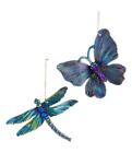 Iridescent Peacock Butterfly & Dragonfly Christmas Ornaments By Kurt Adler
