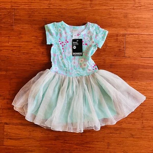 Bonds Baby Girl Mint Green Pink Floral Star Short Sleeve Dance Tutu Dress Size 5 - Picture 1 of 5