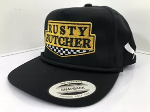 Rusty Butcher Snapback Hat w/ Tassle NEW NO TAGS Taxi Cab Design Cap Yupoong - Picture 1 of 12