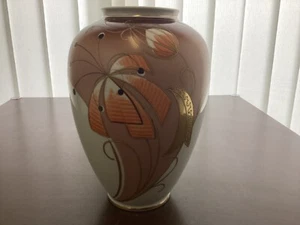 Große Schaubach Kunst Art Deco Porzelanvase Goldrelief Japandecor Lilie um 1920 - Bild 1 von 10