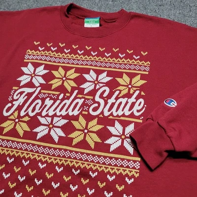 Florida State Seminoles Sweatshirt Mens Large Red Christmas Holiday Ugly Sweater - Image 1 of 4