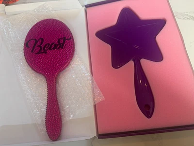 2) Espejo de mano ABH Alyssa Edwards BEAST rosa y estrella Jeffree púrpura lujuria de sangre Foto 1 de 4