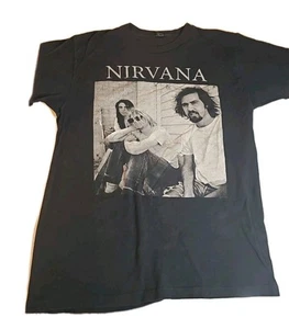 Tultex Nirvana Graphic Short Sleeve Crewneck T-Shirt Black Unisex Sz L - Picture 1 of 2