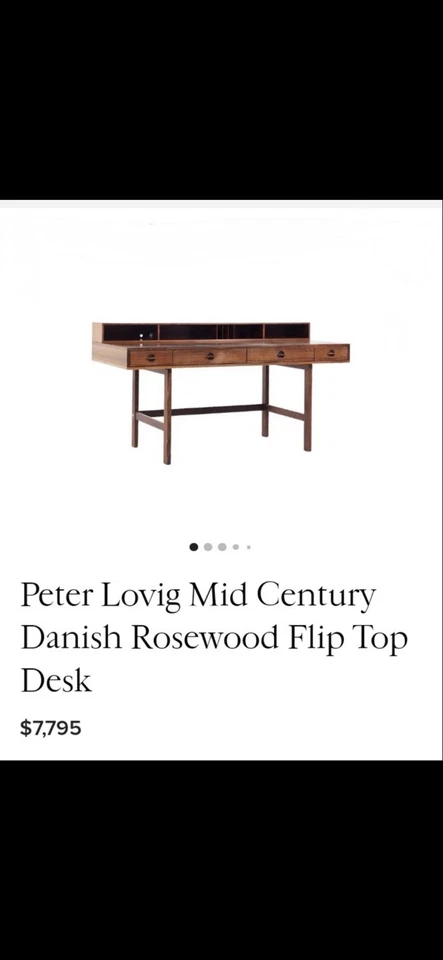 Secretária de teca Peter Lovig Nielsen dinamarquesa meados do século moderna flip top - Imagem 1 de 1