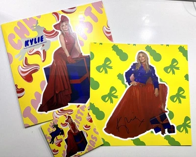 Kylie Christmas Fully Wrapped Ltd Candy Cane Vinyl Gold CD  & Signed Print - image 1 of 4