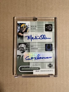 2005 MERLIN OLSEN / ART DONOVAN UPPER DECK DUAL AUTO AUTOGRAPH /50 HOF LEGENDS - Picture 1 of 2