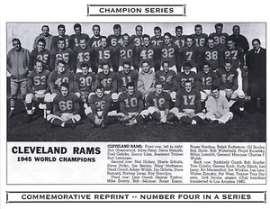 1945 Cleveland Rams NFL Champion  Photo WATERFIELD - Picture 1 of 1