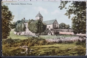 OLD POSTCARD BEAUMARIS PENMON PRIORY - Picture 1 of 2