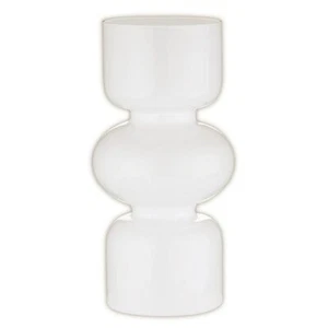 Glass Bubble Vase Home and Office Decor Large White Flower Vases 10" H - 2 Pack - Picture 1 of 3