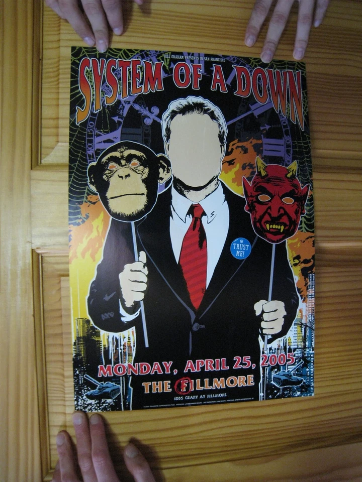 System Of A Down Poster Fillmore Blank Face Politician Apr 25 2005 S.O.A.D. SOAD - Image 1 of 1