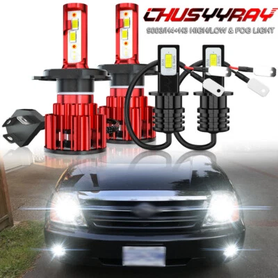 Para Suzuki XL-7 2002-2005 - 4 piezas Combo Faro LED Alto Bajo + Bombillas Antiniebla Foto 1 de 4