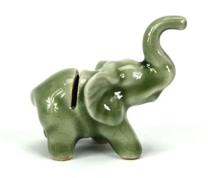 Business card holder, Elephant, made from Thai celadon, 7cm long ceramic statue - Picture 1 of 6