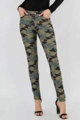 Jeggings para mujer Yelete camuflaje 5 bolsillos mezcla de algodón - azul pizarra camuflaje Foto 1 de 4