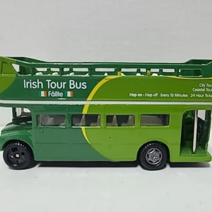 Autobús turístico irlandés abierto de dos pisos juguete fundido a presión - Imagen 1 de 7