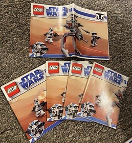 Lot Of 5 Retired LEGO Star Wars.  #8014 - Clone Walker Battle Pack Manual Only