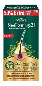 Vatika Neelibhringa 21 Hair Growth Oil (150ml) for Less Hair Fall, Thicker Hair