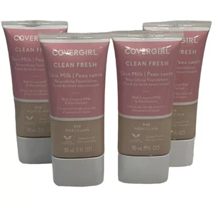 Covergirl Clean Fresh Skin Milk Foundation 510 Porcelain 1oz Lot Of 4 - Picture 1 of 5