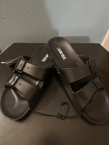 Luk-ees black skip on double buckle sandals foamy sandals new size 9-10 - Picture 1 of 7