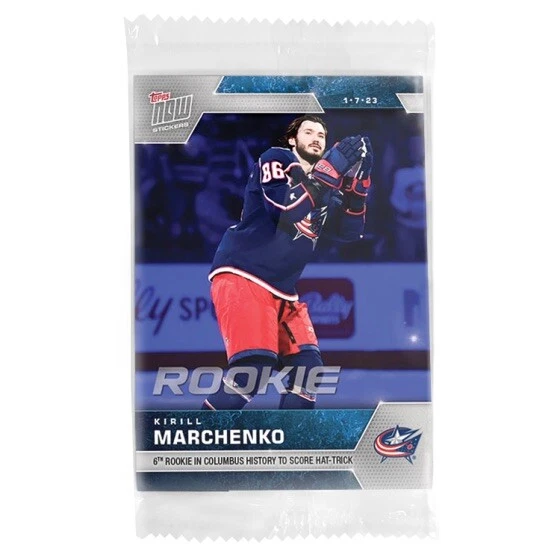 2022-23 NHL Topps NOW® Sticker #143 🏒 Kirill Marchenko RC 🏒 Blue Jackets - Image 1 of 2
