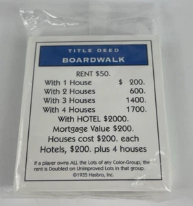 Monopoly Board Game Replacement Pieces Deeds Property Cards SEALED NEW - Picture 1 of 3