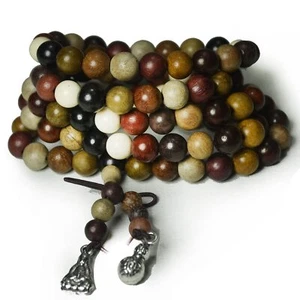 Wooden Beads Bracelet Tibetan Buddhist Mala prayer beads Necklace for Women Men - Picture 1 of 7
