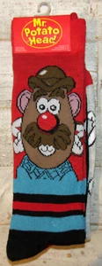 2 Pair Mr. Potato Head Socks Men's 6-12 NWT, Unisex Crew, Made by Hasbro Mister - Picture 1 of 4